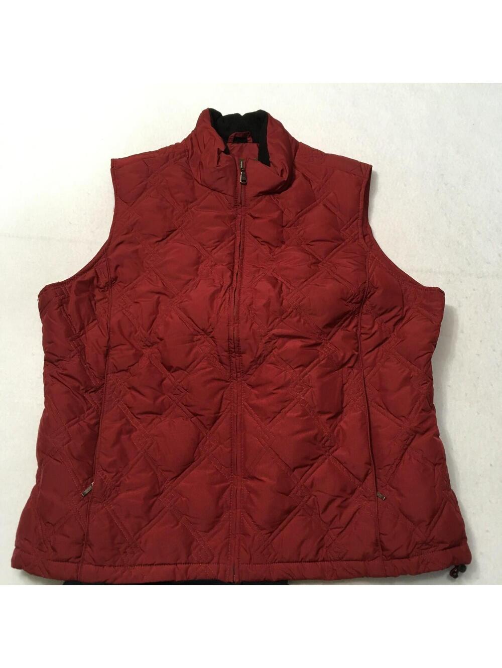 Eddie Bauer Women's Black Goose Down Quilted Puffer Vest Size XL